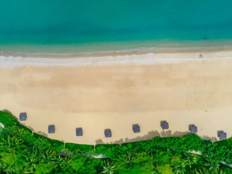 aerial beach banyan tree sanya china
