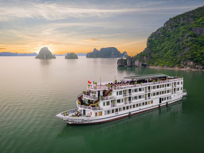 aerial Huong Hai Sealife Cruise halong bay vietnam