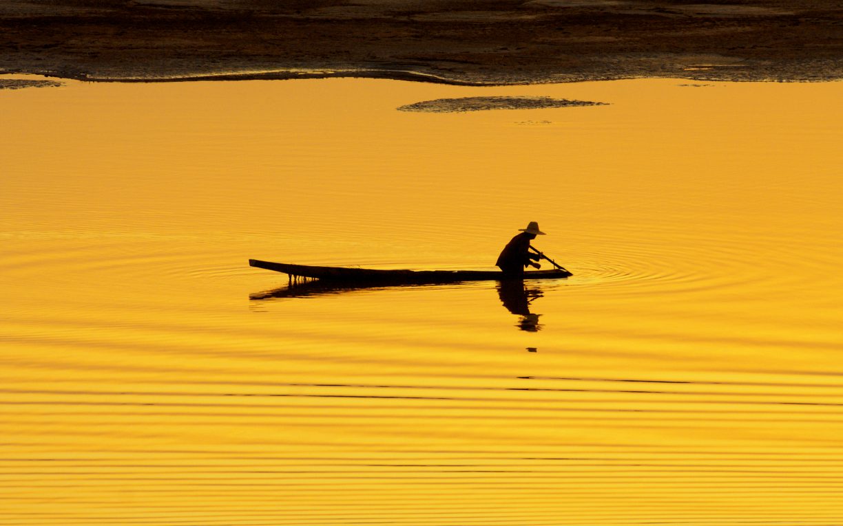 Along Mekong river Vientiane Laos