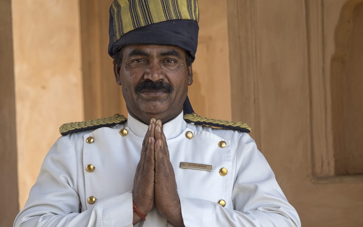 guard taj mahal agra india