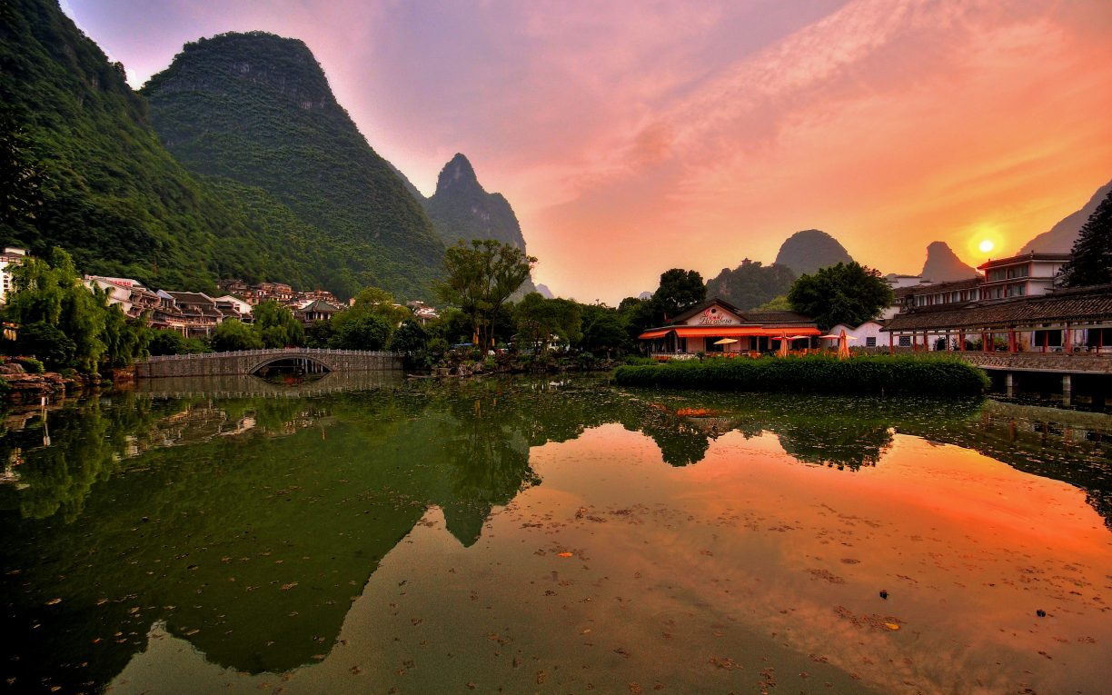 li river dusk yangshou china