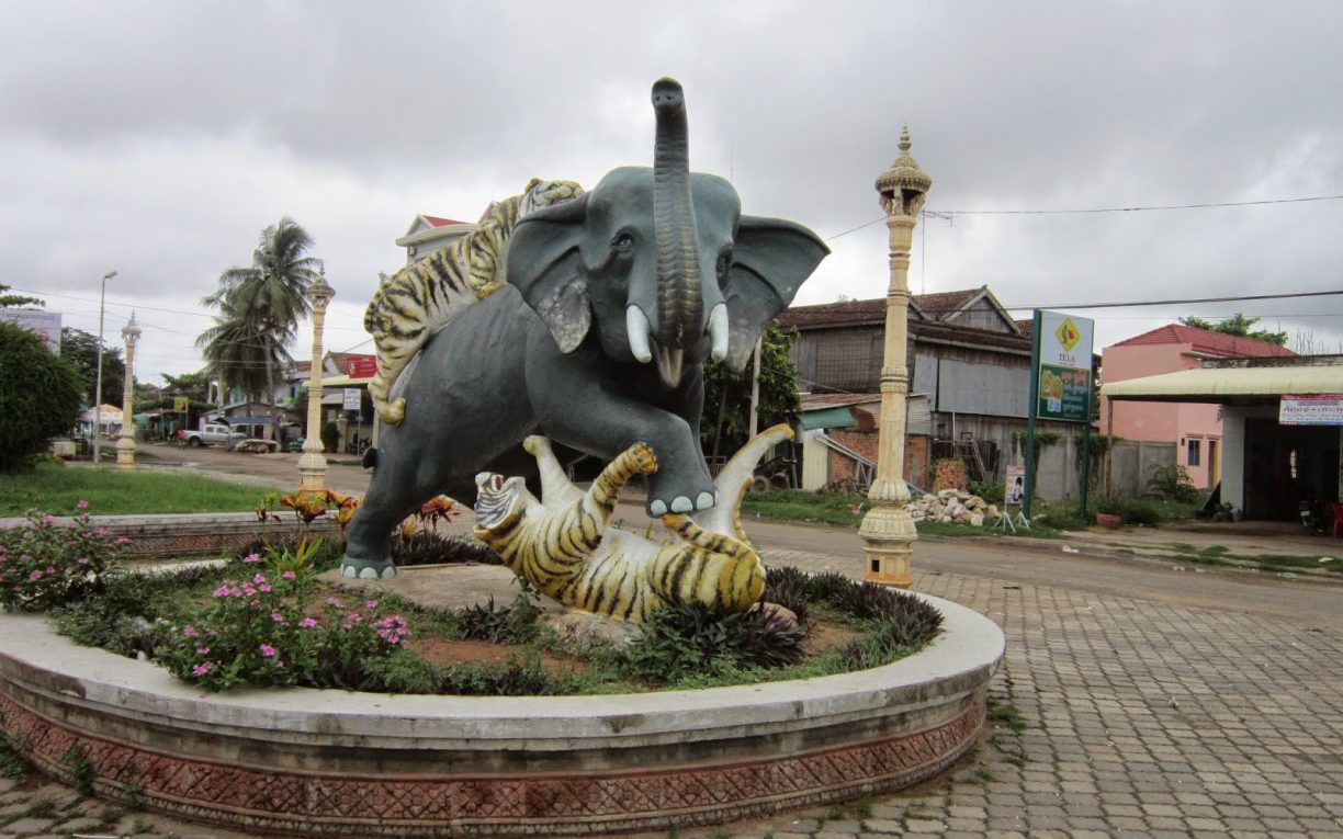 tigers elephant statue kampong thom cambodia